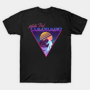 Retro Vaporwave Ski Mountain | Winter Park Colorado | Shirts, Stickers, and More! T-Shirt